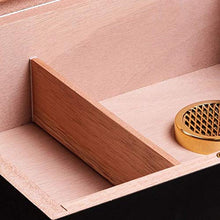 SCDZS Gloss Cigar Humidor Cigar Box for 35 sigari, Legno di Cedro Cigar Box, Desktop Humidor con igrometro e umidificatore di Lusso (Dimensione: 29.5x24.7x11.2cm)