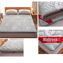 LJ Materassino Imbottito in Cotone Lavato con materassino Doppio Spessore 8cm (Colore : 2, Dimensioni : 150x200cm)