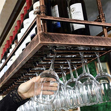 TCWDX Scaffale per Vino Scaffale per Vino in Bronzo - Scaffale per Bicchieri da Vino in Ferro Stile Morden Scaffale per Decorazione a soffitto per Bar, ristoranti, Cucina o Cantina (Dimensioni: 80