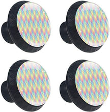 Neon Art Stripes Stripes Pixel Art Pattern Pomelli per Porta Set di 4 Pomelli per Mobili Manopole per Cassetti Cucina Armadio Vetro