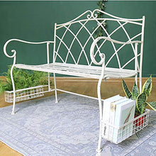 Stool 51.5in panchina Giardino retrò Panca in difficoltà, Panca in Metallo a Due posti con sedute Lounge Patio, Outdoor antiruggine e Resistente alle intemperie Sedia Portico Mobile Ingresso Ponte