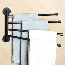 Sayayo Portasciugamani girevole Portasciugamani pieghevole in acciaio inossidabile a 4 barre Porta asciugamani per cucina Bagno fissato al muro, nero opaco, EGK9003-B