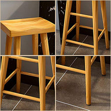 GYPPG Sgabello Bar Sedia Pranzo retrò con Gambe in Legno Sgabelli Bar ergonomici con Seduta Quadrata per Cucina | Pub | Cafe - Carico Massimo 200 kg