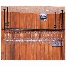 DYB Scaffali in Ferro Appeso a mensola per Bicchieri da Vino a soffitto per Bar, portabicchieri a Sospensione per Vino (Colore: Nero, Dimensioni: 30 * 120 cm)