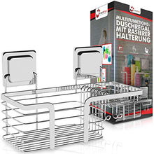 Mensola Portaoggetti da doccia senza foratura no buchi rettangolare muro | acciaio inox | ripiano scaffale per bagno con adesivo magico cestello organizer vassoio organizzatore