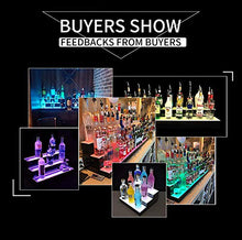 HNCS Display per Bottiglie di Liquore Illuminato A LED 3 Tier Illuminato Balconcino Portabottiglie con Telecomando per Bar da Casa Bevande per Illuminazione