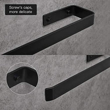 JS Portasciugamani Bagno Parete Porta Asciugamani Acciaio Inossidabile SUS304 Porta Salviette Appendi Cucina 40CM Spazzolato, Nero