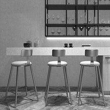 YS Sedia Sgabello da Bar Sedile Bar, Ferro Arte Tempo Libero Moda Nordica Pranzo a Casa Stile Industriale Cuscino Alto Cafe Cucina Pub,73 cm