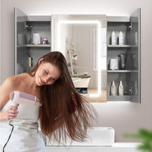 YLiansong-home Armadio da stoccaggio a Parete Illuminato Governo, Parete Governo di immagazzinaggio, Multiuso Wall Hanging Governo for Il Bagno Appartamento Bagno (Color : Silver, Size : 120X80X13cm)