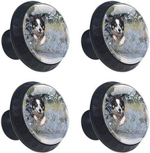 Border Collie Jump Water Pomelli per Porta Set di 4 Pomelli per Mobili Manopole per Cassetti Cucina Armadio Vetro