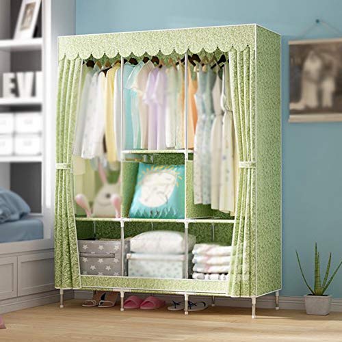 Armadio in Tessuto Misto, Guardaroba Sospeso in Tessuto Double Economy, 105 × 45 × 158 Cm