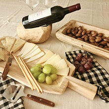 Mimbre&Co Supporto in legno di teka per bottiglia di vino da 75 cl, portabottiglie in legno, accessori da tavolo