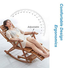 Sedia a dondolo pieghevole reclinabile in legno, per spiaggia, giardino, terrazza, campeggio, coperta