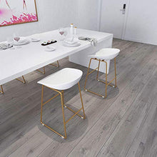 LLT Pratico sgabello Pianale da cucina altezza del telaio Sgabello Gold Metal | Sgabelli da bar Sedie ergonomiche Sedile Low Back Sgabelli casa Cafe, Sedie da pranzo,bianca,65 cm