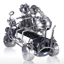 Semplicità Elegante Opera Punk Doppia Moto Locomotiva Metallo Vino Portabottiglie Desktop Veranda Decorazione Domestica Bar Decorazioni Ristorante Argento Bello Ed Elegante, HJJ