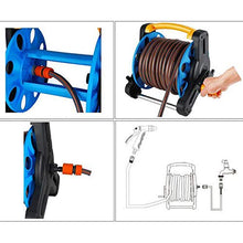 Hgedz Portarotolo Portatile da Giardino Stand, Supporto Vasca autoportante per Carrello di stoccaggio per Tubo da 35m 1/2 Pollici Strumento di stoccaggio per irrigazione da Giardino