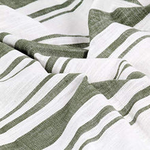 vidaXL 2X Tende con Anelli Classici Eleganti Moderne Tendaggi per la Casa Rivestimento Finestre Privacy in Metallo Cotone 140x175cm Verde a Strisce