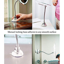 MMWYC Specchio cosmetico Illuminato a LED con Specchio ingranditore for Il Bagno Specchio cosmetico con Ventose Specchio da Viaggio con Rotazione a 360 Gradi