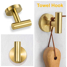 Accessori da bagno in acciaio inox 304 set da tre pezzi appendiabiti da appendere set di cremagliera porta carta igienica porta asciugamani portasciugamani accessori da bagno,D'oro,Set