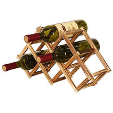 Portabottiglie Vino Pieghevole in Legno, Portabottiglie da Cucina, Espositore per Vino, Portabottiglie Diamond per Bar, Cantina, Armadietto, Dispensa (6 Bottiglie)