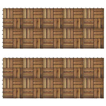 vidaXL Set 20 pz Piastrelle acacia per pavimento giardino esterno 30 x 30 cm