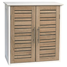 TENDANCE Stockholm Armadietto con Doppia Anta in MDF, Legno, Bianco/Rovere
