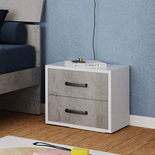 Argonauta Italia Comodino Grigio Cemento 2 cassetti in Legno nobilitato 36x52xh 43