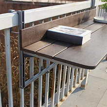 LWZ Tavolo da ringhiera Pieghevole per Balcone sospeso, Tavolo da Esterno Galleggiante salvaspazio, Marrone
