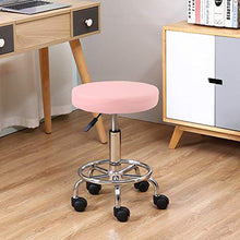 KKTONER Sgabello Rotondo in Pelle PU con poggiapiedi Regolazione dell'altezza della Parte Girevole Spa Salone di Disegno Tattoo Workshop Massaggi Sgabelli Sedia operativa Rosa