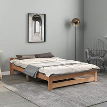 WGYDREAM Letto Struttura del Letto con Testiera Base del Letto in Legno Massello Naturale Facile da Montare Letto Singolo per Adulti Bambini Adolescenti, 200x140 Cm