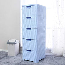 EXCLVEA Armadio Appendiabiti Dresser 5 cassetto Governo di immagazzinaggio con Serrature di plastica cassetto Dresser for i Vestiti (Colore : Blu, Dimensione : 108x40x35cm)