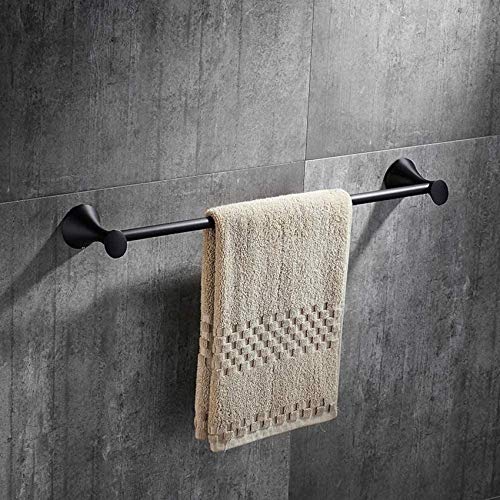 KAISIMYS Semplice portasciugamani in Acciaio Inossidabile, portasciugamani Nero Opaco, portasciugamani in Grassetto Senza ruggine Che sbiadisce per Bagno Cucina Ufficio.Punch-C 50 cm (20 Pollici)