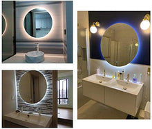 HFFFHA Specchio da Bagno Illuminato Rotondo Senza Cornice con LED sensore tattile Luce Bianca/Luce Calda + disappannatore 5 Dimensioni