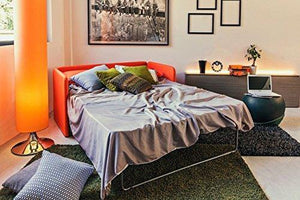 Ponti Divani - Compact - Divano Letto Compatto salvaspazio - divanoletto Artigianale, Made in Italy con Materasso in Poliuretano espanso 155x85 - Divano Letto Una Piazza e Mezzo - Tessuto Tortora - Arredi Casa
