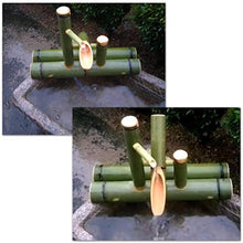 LIYT Caratteristica di bambù Fontana di Acqua con Pompa ad Acqua Becco di Acqua Che scorre Interni Esterni Zen Decorazione del Giardino, 100% Fatto a Mano,Verde,40CM