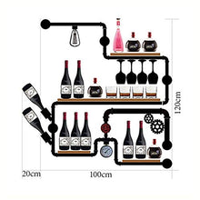 MoDi Wine Rack Retro Style Industriale Tubo di Acqua a Parete Vino Rack (L100cm * H120CM)