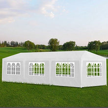 Anself Gazebi da Esterno Tenda Gazebo 8 pareti per Feste 3x9 Bianco