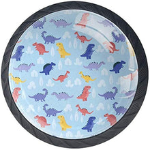 Dinosaur Pattern Coral Purple Yellow Pomelli per Porta Set di 4 Pomelli per Mobili Manopole per Cassetti Cucina Armadio Vetro