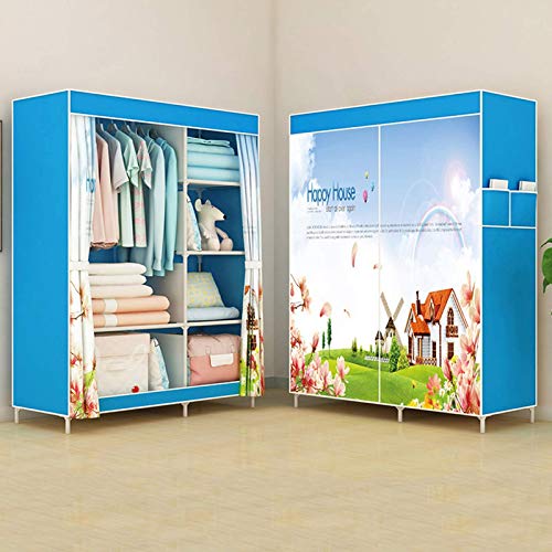 JHDDP3. Armadio in Tessuto Elegante e semplici Vestiti armadietti armadietti di stoccaggio con Guida appesa for dormitorio Camera da Letto - 64.96