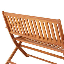 Deuba Panchina Pieghevole da Giardino in Legno di Eucalipto Certificato FSC® Panca 2 Posti Terrazza Esterno