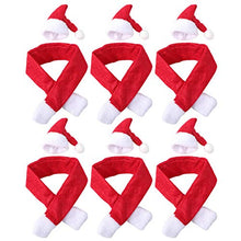 VOSAREA Cappello di Natale Sciarpa Creativo Rosso Adorabile Kit di Copertura Bottiglia Sciarpa Coperchio Bottiglia per Decorazioni Bottiglia di Vino Cena Ristorante Dellhotel 6 Set