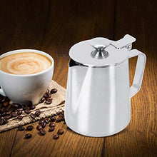 Rockyin 350ml in Acciaio Inox Latte Craft caffè Latte Che Schiuma Arte Brocca Brocca Mug Cup con Coperchio