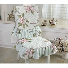 XHNXHN 6pcs Set di Cuscini per sedie da Pranzo con Volant in Pizzo, Cuscini per sedie da Pranzo Europei, Fodere per sedie, Decorazioni per la casa, Cuscini per sedili Trapuntati per Cucina, Blu 43x