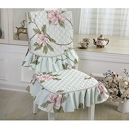 XHNXHN 6pcs Set di Cuscini per sedie da Pranzo con Volant in Pizzo, Cuscini per sedie da Pranzo Europei, Fodere per sedie, Decorazioni per la casa, Cuscini per sedili Trapuntati per Cucina, Blu 43x