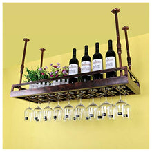 Portabottiglie Da Soffitto Supporto Per Bicchiere Da Vino Appeso Cremagliera Del Bicchiere Di Vino Portabottiglie Da Parete  Altezza Regolabile Supporto Per Calici Appesi Per Cucina Da Bar Nero/Bronzo