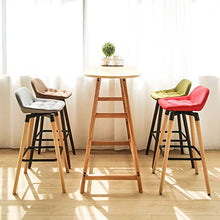 ZWJ-Sgabelli da Bar Sgabello Sedia in Legno,con Seduta in Paglia Alto da Terra alla Seduta con spallieria/Foro Pub Bar Cucina Nuovo già Montato (Color : Red)