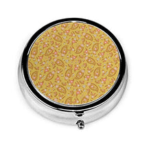 Sweet Calm Paisley - Contenitore rotondo per pillole, 3 scomparti, in metallo, per medicine, vitamina