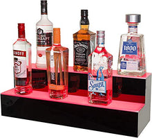 NDHENG Acrilico Illuminato Bottiglia di Liquore Display con Telecomando 2 Livelli Portabottiglie per Casa Festa Bar.(30X20X13CM)