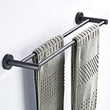 GDFEH Porta Asciugamano Porta Asciugamani Bagno da Terra Nero Opaco Porta Asciugamani Cucina Muro Acciaio Inox Portasciugamani Parete Portaasciugamano da Bagno Portasciugamani Doppio (Size : 40cm)