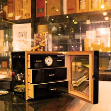 Lā Vestmon Mobiletto Per Sigari, In Legno Di Cedro, Foderato In Legno Di 4 Strati Scatola Per Sigari In Legno Decente Media Set Nero 240 240 240mm